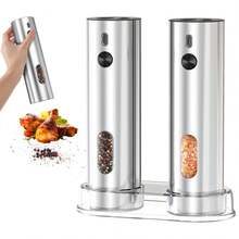 Rechargeable Electric Salt And Pepper Grinder, Adjustable Coarseness, LED Light, One-Handed Operation, Convenient For Home Use, Outdoor Picnics, Or As A Holiday Gift! Kitchen Gadget, Available In Single Or Double Pack. - Multicolor - View 2
