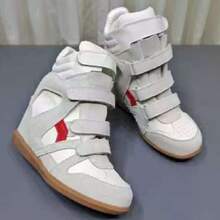 Versteckte Innenhöhe Damen High-Top-Sneaker – Klettverschluss, für kleine Frauen, höhenvergrößernd & figurbetonend, sportlich-freizeitlich