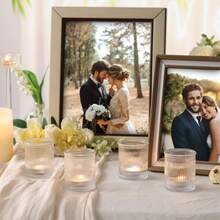 36 Transparent Glass Tealight Candle Holders, 2x2.5 Inch Striped Mini Votive Candles, Suitable For Wedding Table Decorations, Bulk Small Candle Holders, Ideal For Thanksgiving, Christmas, Wedding Party Decorations - trong suốt - Xem 5