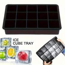 15-Cavity Black Silicone Ice Cube Tray, Easy Release Ice Mold, Suitable For Cocktails, Whiskey, Home & Commercial Use - Black - View 5