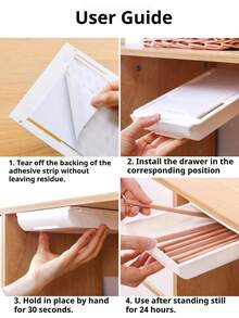 Romantic House Hidden Wall Hanging Drawer Type Drawer Box For Household Non-Perforating Cosmetic Brush Box For Office Stationery Storage Box,School Supplies,Back To School