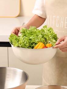 Powcan Stainless Steel Mixing Bowl Set, 3-Piece Nesting Bowls For Cooking, Baking, Salad, And Meal Prep | Stackable Design, Easy To Clean, Durable And Versatile For Kitchen Use - Off-white-3-piece Set - View 10