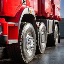 Front Axle Wheel Covers, Spiked Axle Cover For Semi Truck, ABS Electroplate Rust-Resistant Lug Nut Covers, Universal Fit, Installation Tool Included, Complete Axle Cover Combo Kit - 13.90x4.25 inch - 查看 9