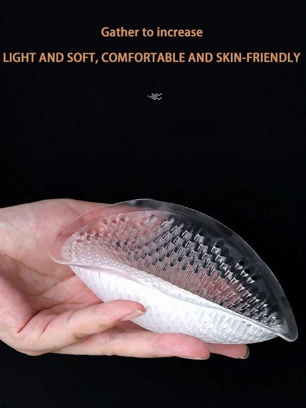 1 paire de coussinets de soutien-gorge en silicone réutilisables, rehausseurs de bonnets de maillot de bain, inserts de soutien-gorge en gel adhésif en silicone pour un effet push-up