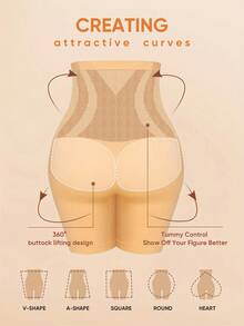 Local Delivery All-Purpose High Waist Shaping Shorts -Perfect For Yoga, Office Work, Or Sleeping Without Changing Outfits - 裸體 - 查看 5