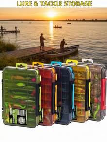 1pc Double-Sided Fishing Tackle Box, Multi-Compartment Design - Waterproof & Durable PP Material, Perfect For Storing Baits, Hooks & Accessories - All Season Use | Divided Storage | Secure Latch, Bait Box, Hook Box, Fishing Gear Storage Box - Multicolor - View 3