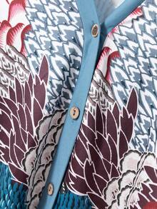 Women's Retro Floral All-Over Print Single-Breasted Top And Fish Tail Midi Skirt, Casual Bohemian Elegant Suit - Multicolor - View 7