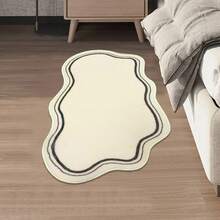 1 szt. asymetryczny, minimalistyczny dywan o dużej powierzchni, materiał ze sztucznej wełny, miękki dywan, antypoślizgowy spód TPR, 1200 g/m², trwały i nadający się do prania w pralce, odpowiedni do użytku w pomieszczeniach przez cały rok - idealny do sypialni, salonu, łazienki, pralni - dywan dekoracyjny do domu, świetny na parapetówkę, Święto Dziękczynienia, prezent świąteczny!