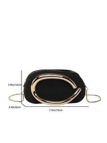 黑色PU皮手拿包 - 情人节理想之选，舒适时尚，款式别致，个性化礼物之选，2025年必备单品，风格独特，适合各种场合，价格亲民，质感奢华，完美搭配女士舞会礼服、亮片裙、优雅连衣裙、正式舞会包，伴娘理想礼物，新娘送礼会优雅之选 - 黑色 - 查看 6