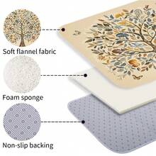 1/4pcs Yeoiat Artistic Tree Pattern Shower Curtain, Natural Scenery Shower Curtain, Luxury Bathroom Shower Curtain Set, Includes 12 Hooks - Multicolor - View 8