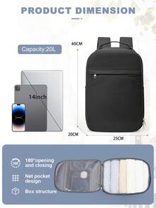 Ba lô đựng laptop 15.6 inch, nhẹ, dung tích lớn, chất liệu nylon chống thấm nước, phù hợp cho công tác, đi học, dã ngoại, mua sắm dịp lễ, quà tặng unisex. - Nhiều màu - Xem 5