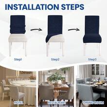 YSTYLE Chair Covers With Backrest 2/4/6 Pieces, Stretch Chair Covers, Living Room Kitchen Chair Covers, Universal Cat Scratch-Resistant Chair Cover, Modern Stain-Resistant Chair Cover - Navy Blue - View 4