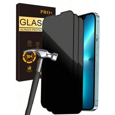3pcs Privacy Protection Full Screen Tempered Glass Protector Protect Compatible With Iphone 17 17Pro 17Promax 17Air 16 15 14 13 12 11 Pro Promax Plus With Black Edge Silk Screen Anti Peeping Full Screen Phone Protective Film