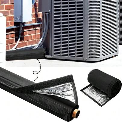 3-Layer Insulation Cover For Air Conditioning Hose, Dustproof, Sun-Proof, Waterproof, And High-Temperature Resistant 600D Oxford Cloth Hose Cover, 183*26cm (Includes 4 Straps)