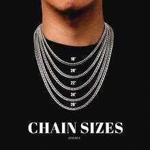 Men's Stainless Steel Silver Chain Necklace Sets ,Non Tarnish Cuban Link Jewelry Gifts - 銀色 - 查看 4