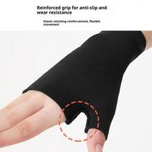 1 Pair High Elastic Compression Palm & Wrist Support, Tendon Sheath Joint Sprain Prevention Wrist Guards, Outdoor Fitness Cycling Compression Half Finger Gloves - Multicolor - View 10