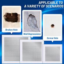 7件套（2片15厘米+2片20厘米+2片4英寸砂纸+1个塑料刮刀）石膏板修补铝墙贴片套装，镀锌板上覆有玻璃纤维网，石膏板孔洞修补贴片，带加长自粘网的金属贴片，易于使用的玻璃纤维和铝墙修补贴片 - 彩色 - 查看 5