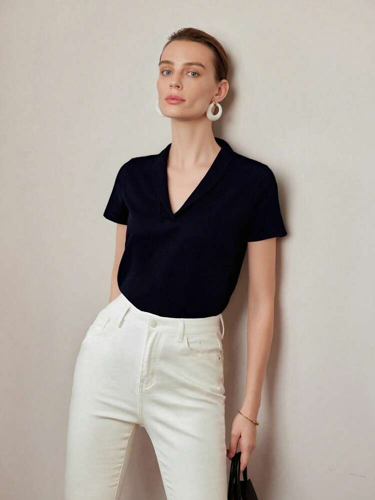 Women Blouses - 藏蓝色 - 查看 1