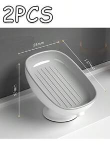 Leichte und luxuriöse Seifenaufbewahrungsbox, mit starken Saugnäpfen, die stabil und langanhaltend sind, und einem integrierten Ablaufdesign, geeignet zum Aufbewahren von Seife im Badezimmer