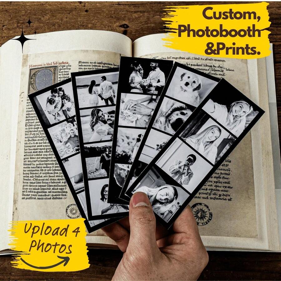 Valentine's Day Gift, Couple Photo, Gift, Decoration, Thanksgiving Gift, New Year Gift, Party Decoration, Customized Photo Booth Printing, Personalized Photo Booth Printing, Wedding Photo Booth Card, Photo Booth Strip Frame, Personalized Strip Frame With Custom Text, Valentine's Day Decoration, Fashionable Customized Decoration, Personalized, Anniversary Gift