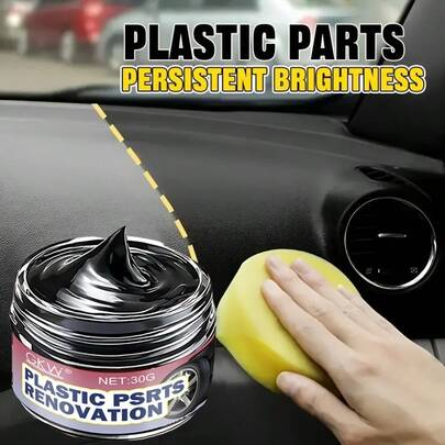 Universal Car Plastic Dashboard Renewal - Refreshed! Repair Scratches And Aging, Tire Coating And Protection, Long-Lasting Glossy Black, Multi-Purpose Coating Wax, Old Car Parts Renewal