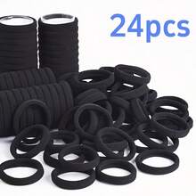 24pcs Solid Black Elastic Hair Ties - Durable, Retractable Hair Ties For Ponytails, Buns, And Braids | Non-Slip For Everyday Use, Perfect For Workouts And Parties, Suitable For All Hair Types. Minimalist Design And Smooth Texture Make This An Ideal Gift For Birthdays, Independence Day, Labor Day, Thanksgiving, Christmas, And 11 Other Major Holidays.,Gifts,Travel,Gifts For Women,Hair Stuff,Stocking Fillers,Stocking Stuffers For Women,Stocking Fillers Women,Christmas Gifts,Christmas Stocking Fillers,Gifts For Women,Stocking Stuffers For Adults,Stocking Fillers For Adult,Hair Stuff,Women's Accessories,Stocking Stuffer,Coming-Of-Age Hair Accessory,Christmas Hair Accessories,Gift Ideas For Women,Beauty Stocking Fillers