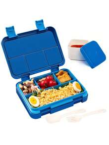 1pc Large Capacity Sealed Leak-Proof Bento Box With Lid, Cartoon Pattern Multicolor Lunch Box, Portable Microwave Heating Lunch Box, Fruit Box, Storage Box, Reusable, Detachable Compartment, Easy To Clean - Ideal For Office Lunch, Outdoor Travel And Back To School - Multicolor - View 6