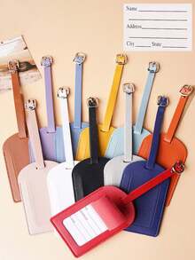 3pcs/1pc Luggage Tags,PU Leather Airplane Boarding Pass Creative Travel Luggage Tag, Flip Cover Suitcase Baggage Tag,Pink Luggage Tags,Carnival Cruise Luggage Tags,Small Luggage Tags,Bow Luggage Tag,Leather Letter Cute Luggage Tags With Privacy Name Card