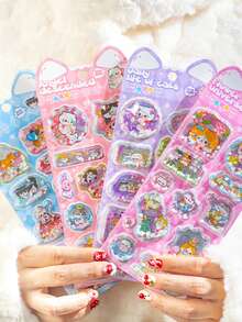 3D Stereo Modeling Shake Stickers, Shake-To-Relieve-Stress Stickers For Decorating Planners And Phone Cases. 3D Cute Candy-Style Stickers, 3D Cartoon Stickers, 3D Stickers For Valentine's Day Party Series, Student Rewards, Holiday Gifts, Cute DIY Phone Cases, Notebooks, Shake Stickers. 3D Embossed, Three-Dimensional Stickers Featuring Various Animals And Cartoon Designs, Reusable Plastic Stickers, Suitable For Crafts, Notebooks, Phone Accessories, Manuals, Diary Marking, Smooth Surface, Notebook Decoration, Fun Designs, And Durable Adhesive.