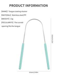 4pcs/1pc Professional Stainless Steel & Plastic Handle U-Shaped Tongue Scraper, Tongue Cleaner, Tongue Brush For Oral Care, Reduce Halitosis, Improve Oral Hygiene, Convenient Oral Care Tool - Multicolor - View 5