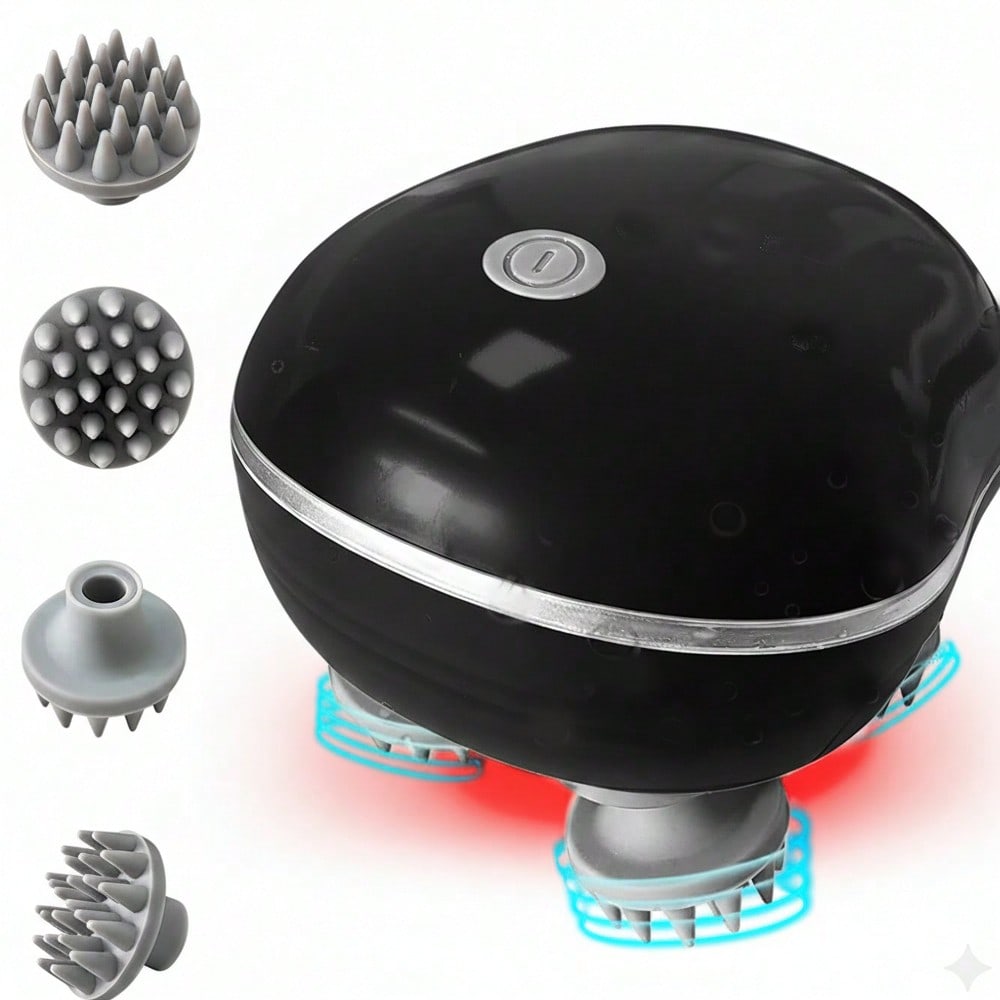 Portable Rechargeable Head Massager, Cordless Electric Scalp Massager, Detachable Massage Claws, 3 Modes, Personal Massager For Head, Back, Legs, Pet Massager, Father's Day Gift