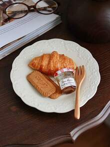 1件/2件装法式复古浮雕早餐盘、简约甜点盘、沙拉盘、水果盘、陶瓷蛋糕盘、意面盘、盛菜盘 - 彩色 - 查看 6