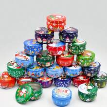 76个圣诞主题圆形蜡烛罐，带烛芯贴纸，2.5盎司铸铁烛台 - DIY蜡烛制作、家居装饰、储物容器 - 非常适合手工爱好者和家居装饰爱好者 - 很棒的乔迁和生日礼物，也适合复活节、感恩节和圣诞节，包括16个空蜡烛罐、16个烛芯支架、24根烛芯和20张贴纸。 - 彩色 - 查看 4