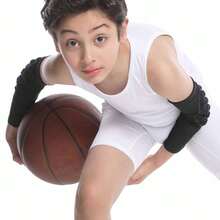 1 件儿童/青少年运动蜂窝压缩护肘防护装备，适用于篮球、棒球、足球、排球、摔跤、骑自行车、棒球、网球