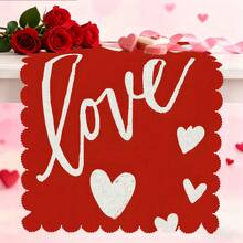 1/108 peças Slogan do Dia dos Namorados, Coração, Floral, Padrão Xadrez, Bandeira de Decoração de Mesa Impressa Digitalmente - 100% Poliéster, Decoração Sazonal para Casa, Cozinha e Sala de Jantar, Vários Tamanhos, Decoração Durável com Tema do Dia dos Namorados, Adequada para Reuniões Familiares, Festas e Celebrações de Feriados