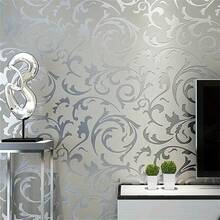 1 Roll 3D European Style Acanthus Leaf Floral Wallpaper, Suitable For Bedroom, Living Room, TV Background, Non-Woven Embossed Wallpaper - Removable, Peelable, Easy To Cut - Applicable For Living Room, Bedroom, Home Decor Wall Paper Wall Stickers Wall Decor Room Decor Bedroom Decor
