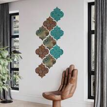 SURELIFE 1pc Islamic Muslim Mosaic Retro Art Mural Wallpaper Cabinets Wardrobe Door Bedroom Living Room Home Decor Waterproof Peel And Stick Wall Paper Wall Stickers Wall Decor Room Decor Wallpaper Peel And Stick