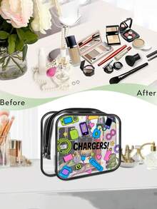 Transparente Reißverschlusstasche - leichter Reise-Organizer, mit Reißverschluss, klare Kulturtasche, Kosmetiktasche, unisex Elektronik-Zubehör-Organizer, geeignet für Flughafen, Fitnessstudio, täglichen Gebrauch - einfach zu reinigende Konstruktion, Reisetasche, Fitnesstote, modisches Gepäckzubehör, stabiler Reißverschluss, minimalistischer Handtaschendesign, robuste Verarbeitung, ideal für Fitnessenthusiasten - Verschiedenfarbig - Übersicht 4