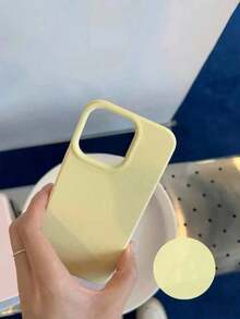 Funda de teléfono de silicona líquida en amarillo sólido - Antiamarillamiento y suave protección, compatible con [dispositivo], resistente al agua, a los golpes, a las caídas y a los arañazos - Estilo 2 (1 pieza) - Ver 4