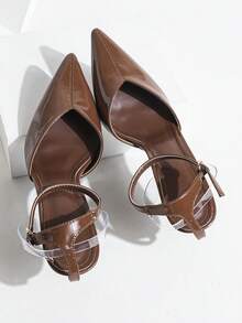 Women's Minimalist Pointed Toe Criss-Cross Strap Stiletto High Heel Sandals, Fashionable Sexy Nude Color High Heel Pumps, Suitable For Summer Outdoor, Party, Wedding, Anniversary, Valentine's Day