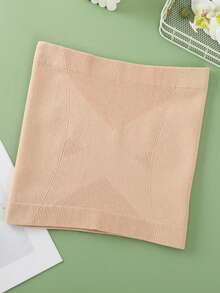 1件装女士纯色尼龙无缝跑步护腹塑身腰带，适合日常穿着