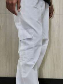 Unisex Skateboard Cargo Pants In Various Colors - White - View 2