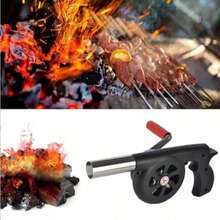 1 pza de Soplador de Aire para Barbacoas, Asados, Actividades al Aire Libre,  Soplador de Aire Manual, Soplador Manual de Carbón y Leña – Para Asados y Fogatas, Soplador de Aire multifuncional, - Negro - Ver 2