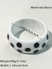 1 件经典性感女士黑白树脂手链，小众撞色设计，时尚百搭 - 多色B - 查看 6