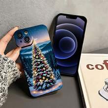 ¡funda de teléfono con árbol de Navidad festivo! Compatible con fundas de teléfono   17  16 Pro Max  15 Pro Max  13 y  12 Hecho de material de TPU, brinda protección contra golpes y caídas Es un regalo perfecto para familiares, amigos y seres queridos en esta temporada navideña. - Negro - Ver 3