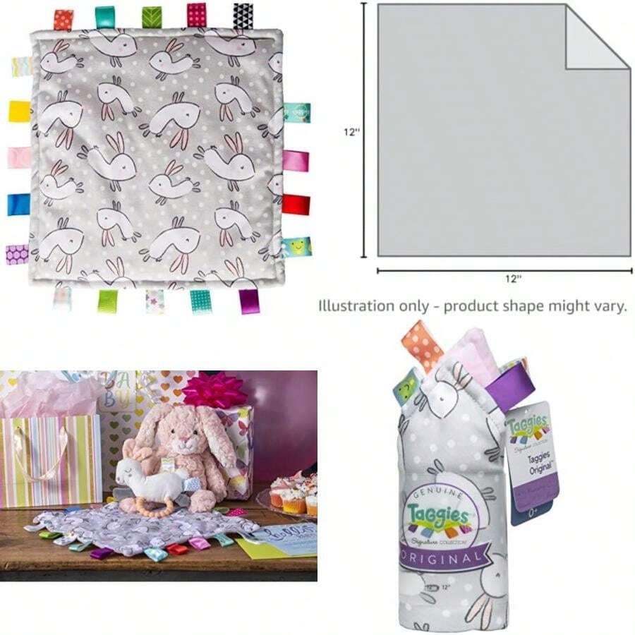Taggies Manta original, 12 x 12 pulgadas, conejos cómodos(Conejitos cómodos.) - Tipo 1 - Ver 1