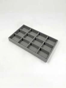 1/9 Pieces Gray Velvet Jewelry Display Tray, Stackable Jewelry Storage Tray, Jewelry Organization Tray, Drawer-Style Jewelry Display Cabinet, Suitable For Earrings, Necklaces, Bracelets, Rings, Multiple Sizes - Multicolor - View 10