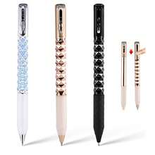 Mini bonnet tricoté et écharpe du Père Noël, petit costume de Noël pour stylo anamorphique DIY, décoration de fête de Noël, dîner. Stylo géométrique froissé, drôle, sensoriel, anti-stress, outil d'écriture à forme changeante