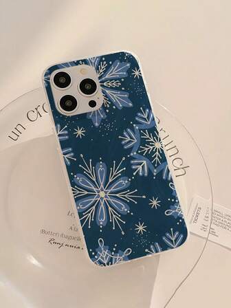 1pc Fashionable Minimalist Winter Snowflake Illuminated Phone Case, Waterproof, Shockproof, Non-Slip, Lightweight, Soft Protective Phone Cover, SuiCompatible With Apple Apple Phones, Great Gift For Friends, Family, Couples, Birthdays, Holidays
