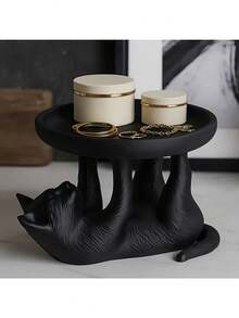 3D Printed Cute Cat Jewelry Tray, Playful And Adorable Cat Design, Novel For Jewelry, Watches, Skincare Products Storage, Desktop Organizer Tray, Birthday Gift, Holiday Decor